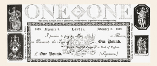 An 1819 English One Pound Note. From The Strand Magazine Published 1894. PosterPrint - Item # VARDPI2220554