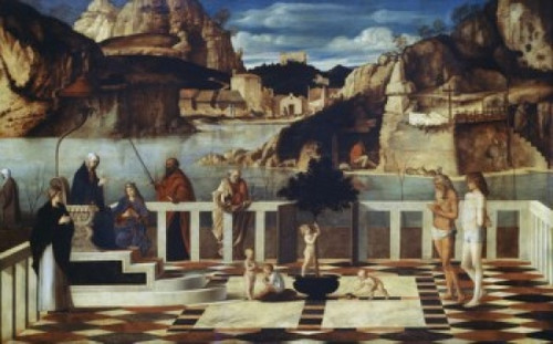 Sacred Allegory Giovanni Bellini Oil On Wood Panel Galleria degli Uffizi  Florence  Italy Poster Print - Item # VARSAL263605