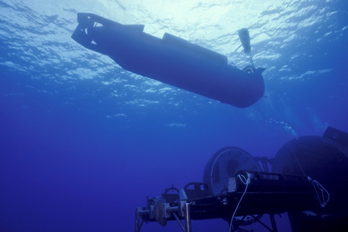 A Mark 8 Seal Delivery Vehicle connected to the dry deck shelter Poster Print - Item # VARPSTWOD100169M