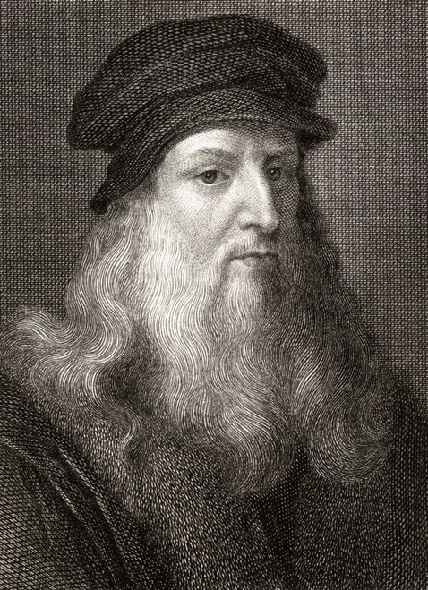 Leonardo Da Vinci 1452-1519. Florentine Artist.19Th Century Print Engraved By Charles Warren From A Painting By Da Vinci. PosterPrint - Item # VARDPI1859623