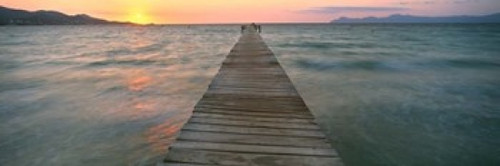 Alcudia Pier at Sunset  Majorca  Spain Poster Print by Panoramic Images (36 x 12) - Item # PPI106461