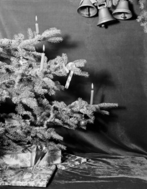 Christmas tree with gifts and candles on branches Poster Print - Item # VARSAL255424030