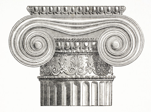 A Greek Ionic Capital. From El Mundo Ilustrado, Published Barcelona, 1880. PosterPrint - Item # VARDPI1958189