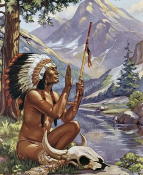Indian Worship  American History Poster Print
