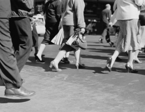 USA  New York City  Manhattan  low section of people walking on 42nd Street Poster Print - Item # VARSAL255422588