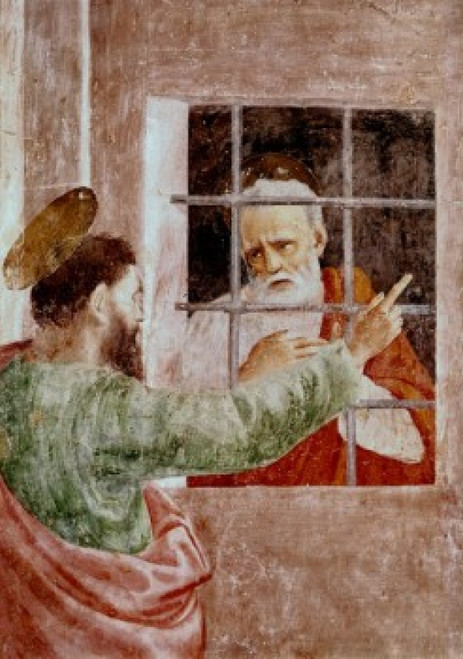 St. Peter In Jail 1425-28 Masaccio Fresco Cappella Brancacci  Santa Maria del Carmine  Florence  Italy Poster Print - Item # VARSAL3810412527
