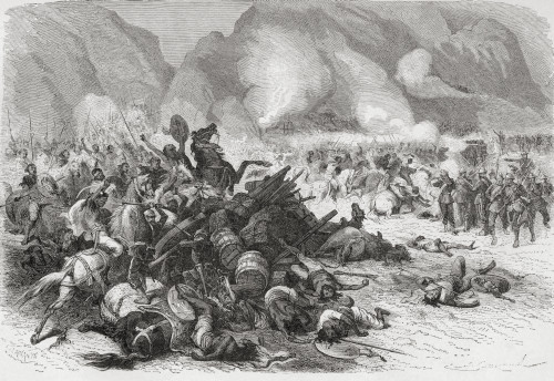 The Battle On Mount Fahla, Abyssinia Between British Troops Under The Command Of Sir Richard Napier And Tewodros Ii In 1868. From El Mundo En La Mano Published 1875. PosterPrint - Item # VARDPI1958458