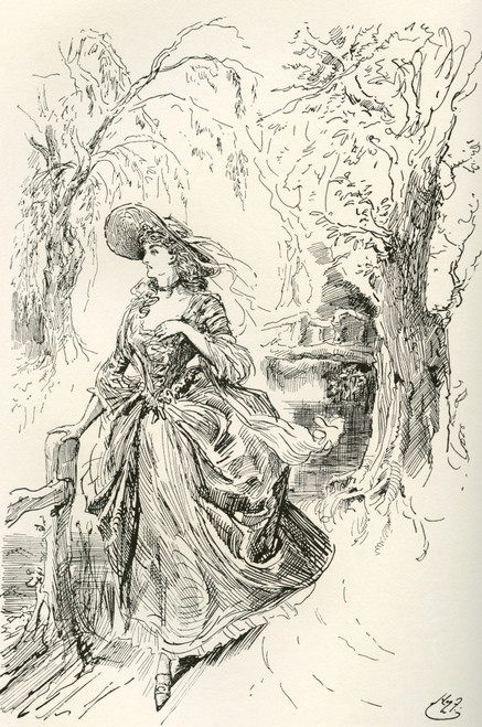 Miss Haredale. Illustration by Harry Furniss for the Charles Dickens novel Barnaby Rudge, from The Testimonial Edition, published 1910. PosterPrint - Item # VARDPI2430108