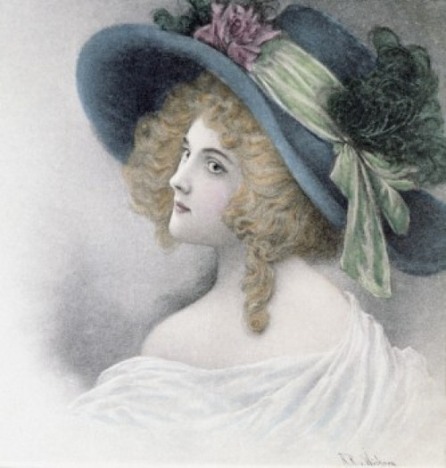 Portrait of young woman looking over shoulder  Nostalgia cards Poster Print - Item # VARSAL9801317