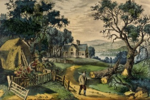 My Boyhood Home  Currier & Ives  Lithograph Poster Print - Item # VARSAL9001176