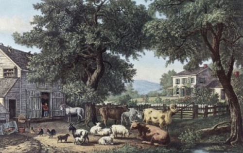 The Old Homestead Currier & Ives Poster Print - Item # VARSAL3803331241