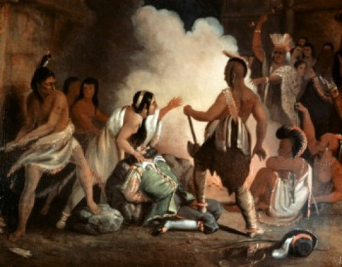 Pocahontas Saves Captain Smith John Gadsby Chapman Poster Print