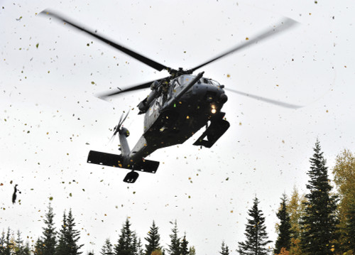 An HH-60G Pave Hawk helicopter prepares for landing Poster Print - Item # VARPSTSTK104862M