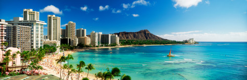 Hotels on the beach, Waikiki Beach, Oahu, Honolulu, Hawaii, USA Poster Print - Item # VARPPI166981