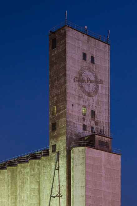Low angle view of a grain elevator at dusk, Dodge City, Ford County, Kansas, USA Poster Print - Item # VARPPI167074