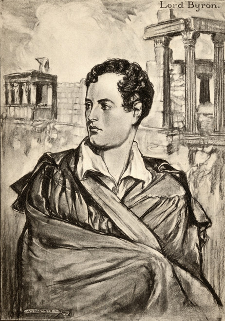 George Gordon, Lord Byron, 1788-1824. English Romantic Poet. From An Illustration By A.S. Hartrick. PosterPrint - Item # VARDPI1857489