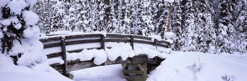 Snowy Bridge in Banff National Park  Alberta  Canada Poster Print by Panoramic Images (37 x 12) - Item # PPI116551