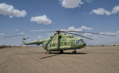 An Afghan Air Force MI-17 helicopter on the ramp at Shindand Air Base, Afghanistan Poster Print - Item # VARPSTGCA100195M