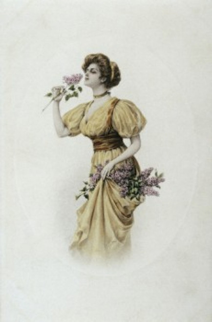 Woman with Flowers Nostalgia Cards Poster Print - Item # VARSAL9801273