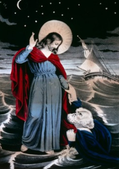 Christ Walking on the Sea  Currier and Ives  color lithograph   Washington  D.C.  Library of Congress Poster Print - Item # VARSAL9001245