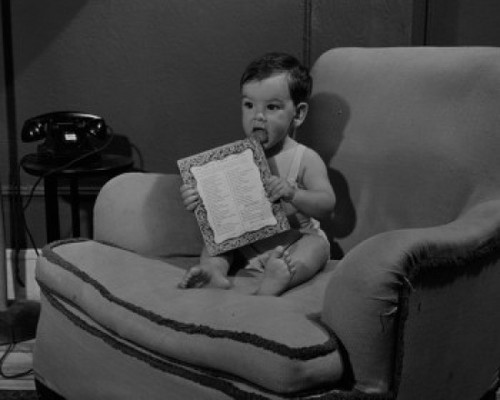 Baby boy on sofa Poster Print - Item # VARSAL255422740