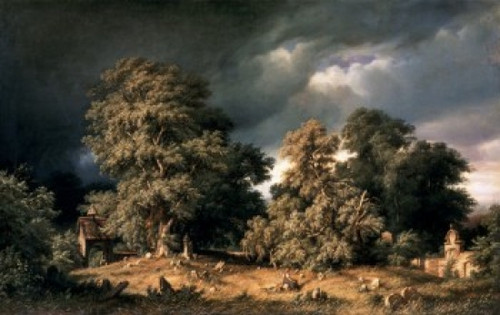 The Cemetery 1860 G. Kloss Oil On Canvas Pushkin Museum of Fine Arts  Moscow  Russia Poster Print - Item # VARSAL261390