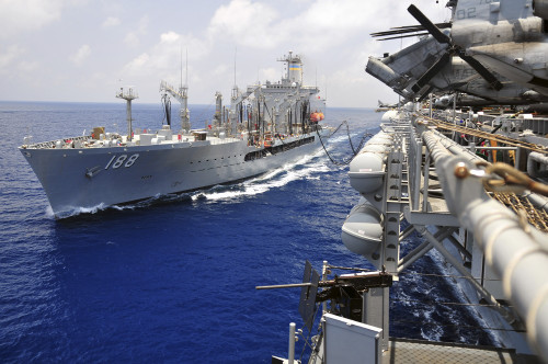The Military Sealift Command fleet replenishment oiler USNS Joshua Humphreys refuels USS Boxer Poster Print - Item # VARPSTSTK104693M