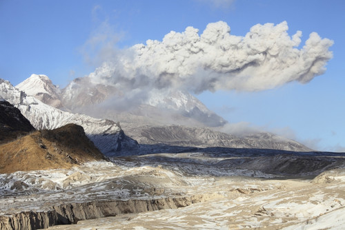 October 22, 2013 - Eruption of ash cloud from lava dome of Shiveluch Volcano, Kamchatka, Russia Poster Print - Item # VARPSTRRS300566S