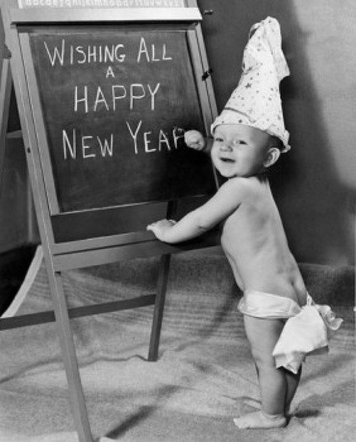 Side profile of a baby boy writing on a blackboard Poster Print - Item # VARSAL255646