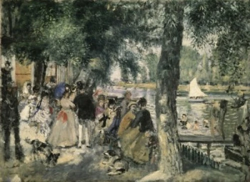 La Grenouilliere - Bathers in the Seine   1869    Pierre-Auguste Renoir   Oil on Canvas   Pushkin Museum of Fine Arts  Moscow Poster Print