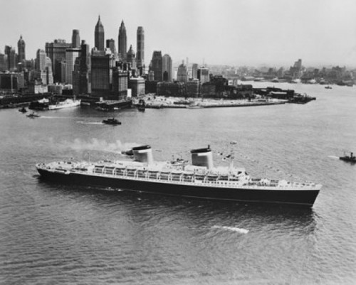 USA  New York State  New York City  High angle view of cruise ship in sea Poster Print - Item # VARSAL25544340