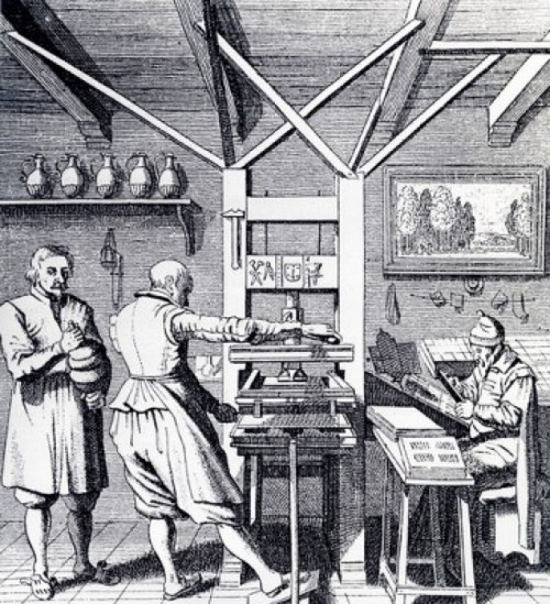 Printing Shop in Holland by artist unknown  15th Century Poster Print - Item # VARSAL995107