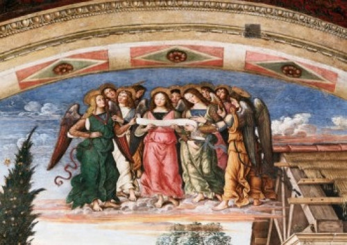 Adoration of the Shepherds    Bernardino Pintoricchio   Fresco   Cappella Baglioni  Church of Santa Maria Maggiore  Spello  Italy Poster Print - Item # VARSAL263598