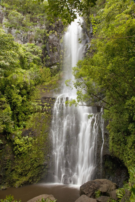 Hawaii, Maui, Hana, Wailua Falls and lush foliage. PosterPrint - Item # VARDPI2116175