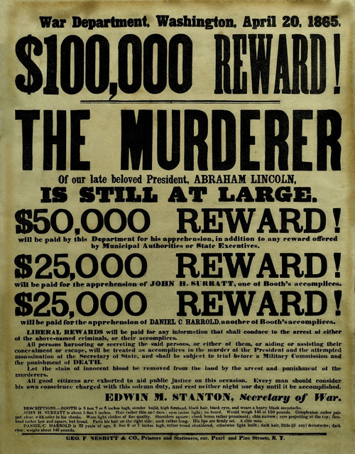 Vintage Civil War wanted poster Poster Print