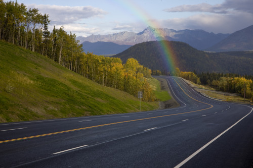 Rainbow Over Glenn Highway In Matanuska Valley During Autumn In Southcentral Alaska PosterPrint - Item # VARDPI2154010