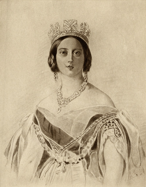 Queen Victoria,1819-1901. Princess Alexandrina Victoria Of Saxe-Coburg. From A Portrait By Dalton After F. Winterhalter. From The Book _The Girlhood Of Queen Victoria 1832-1840 Vol Ii? Published 1912. PosterPrint - Item # VARDPI1857005