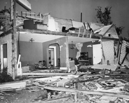 Buildings ripped apart by a tornado Poster Print - Item # VARSAL25533564