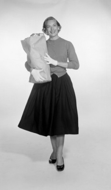 Young woman holding shopping bag Poster Print - Item # VARSAL255419159