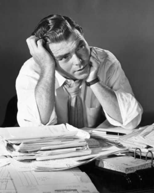 Businessman thinking in an office Poster Print - Item # VARSAL2553129