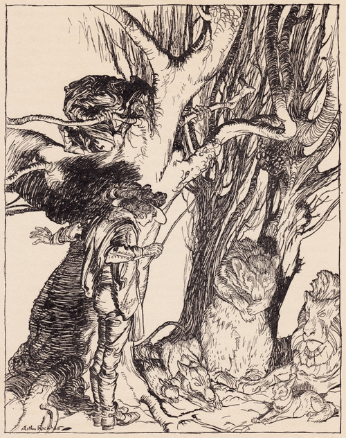 Instantly They Lay Still All Turned Into Stone. Illustration By Arthur Rackham From Grimm's Fairy Tale, The Two Brothers. PosterPrint - Item # VARDPI2221363