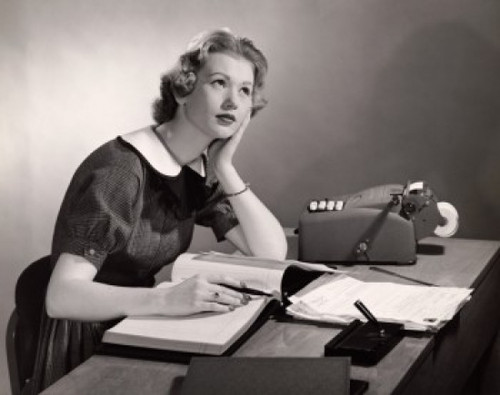 Side profile of a businesswoman thinking Poster Print - Item # VARSAL2553079