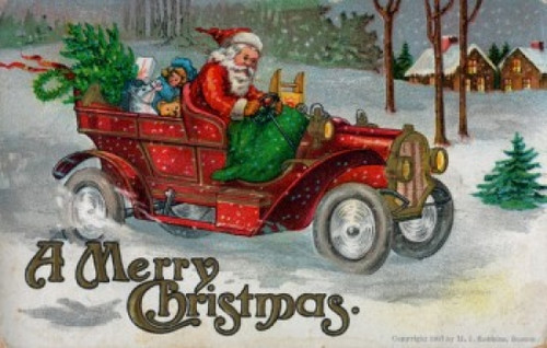 A Merry Christmas  Nostalgia Cards Poster Print