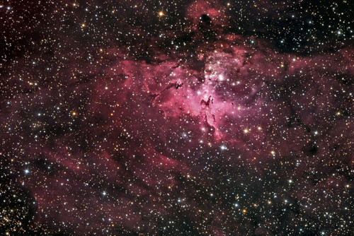 The Eagle Nebula, is a young open cluster of stars in the constellation Serpens Poster Print