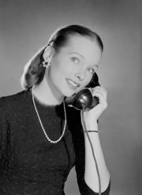 Young beautiful woman talking on phone Poster Print - Item # VARSAL255418883