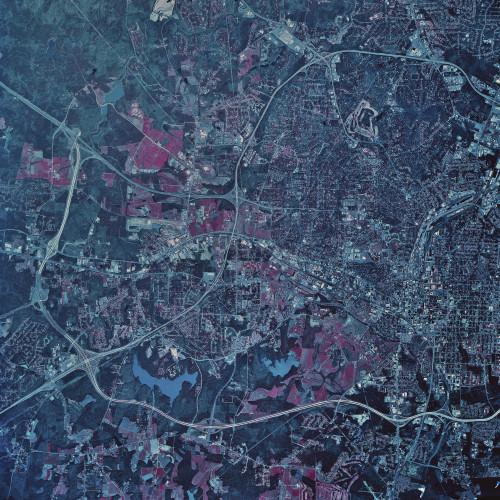 Satellite view of Raleigh, North Carolina, 1984 Poster Print - Item # VARPSTSTK200347S