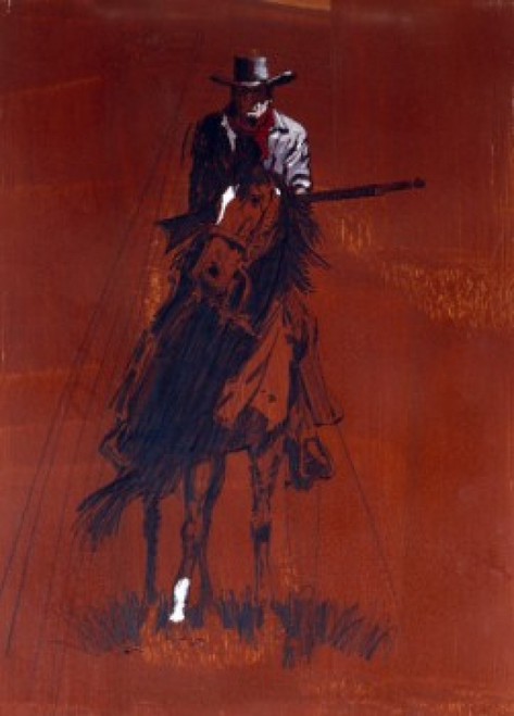 Cowboy with shotgun on horseback Poster Print - Item # VARSAL902137067
