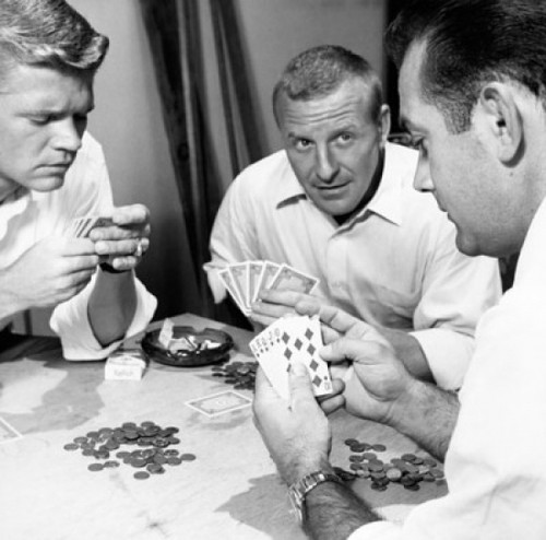 Three mid adult men playing poker Poster Print - Item # VARSAL25527474