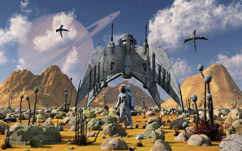 The colonization of an alien world during the day in Earth's distant future Poster Print - Item # VARPSTMAS200058S