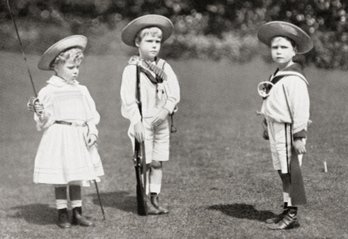 Princess Mary, Prince Edward, Later King Edward Viii, And Prince Albert As Children. The Princess Mary, Princess Royal And Countess Of Harewood, Victoria Alexandra Alice Mary, 1897 PosterPrint - Item # VARDPI1957751